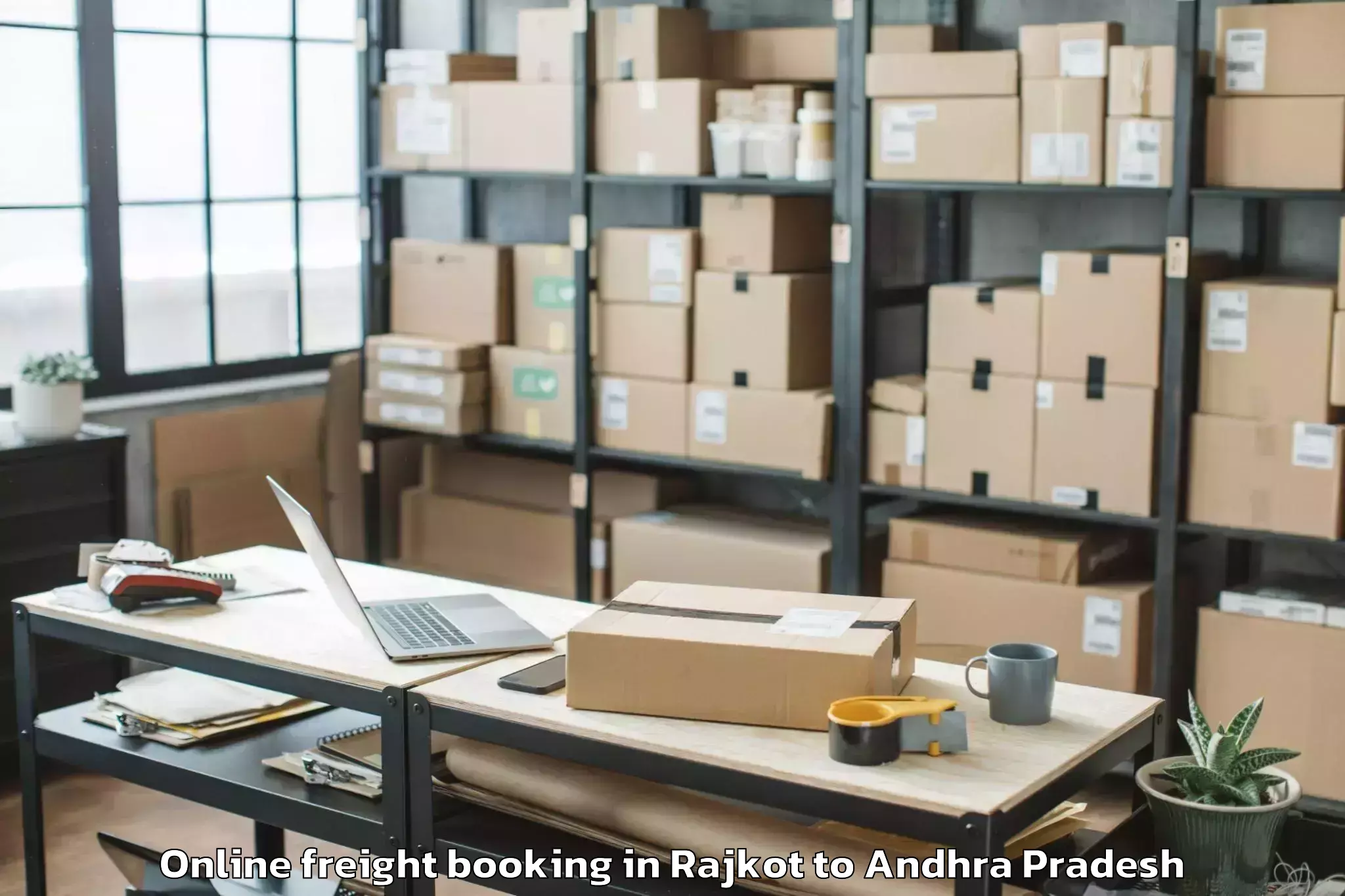 Trusted Rajkot to Akasahebpeta Online Freight Booking